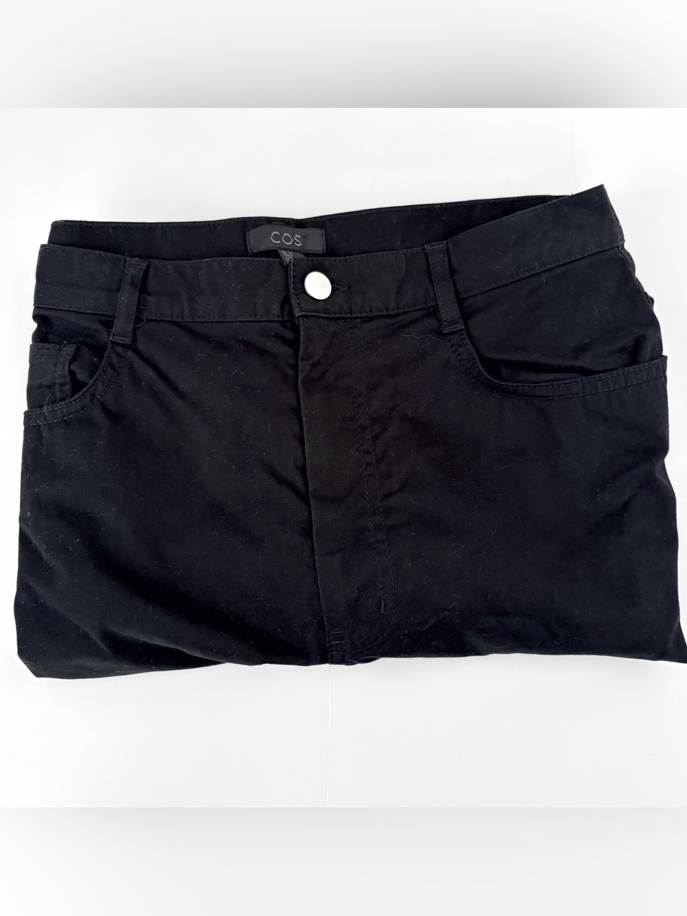 Women’s COS Black Cotton Straight Leg Pants Size 10